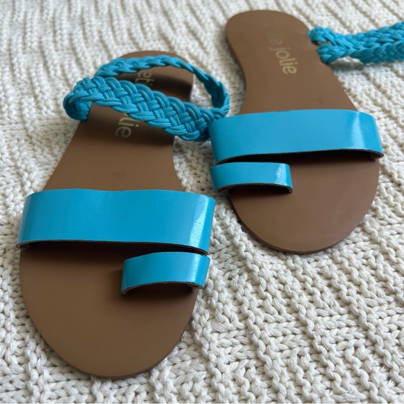 Petite Jolie Elastic Band Ankle Strap Open Toe Sandals | Blue | Size 7 | Women - Picture 3 of 6